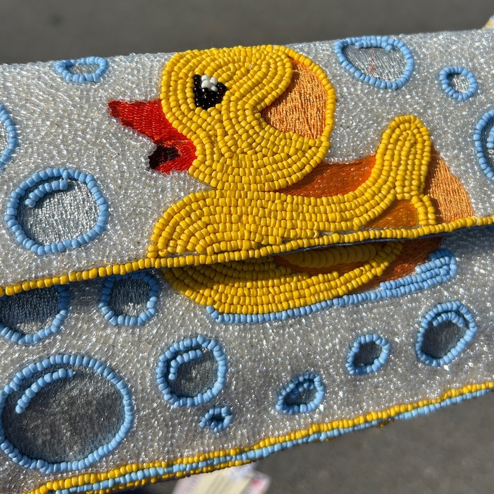 Handcrafted Beaded Purse with Duck Design
